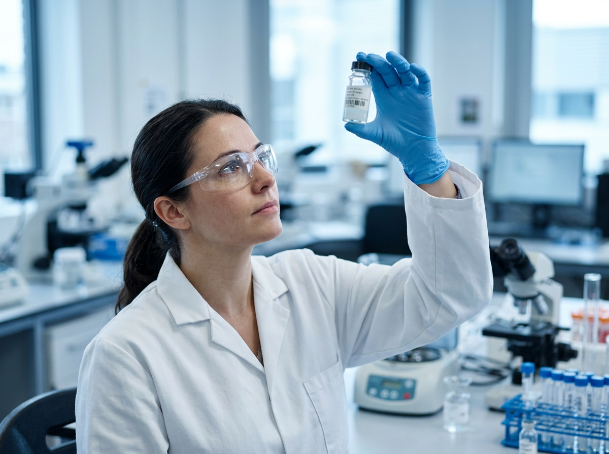 Scientist performing quality control